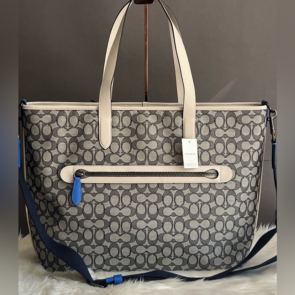 💰SOLD - C9159 - Coach League Tote in Signature Jacquard - Picture 6 of 14